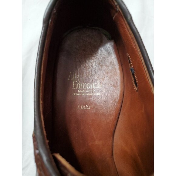 Allen Edmonds 'Links' Golf Shoes Men's Black / Brown Leather Saddle Size 11 B - Picture 8 of 16